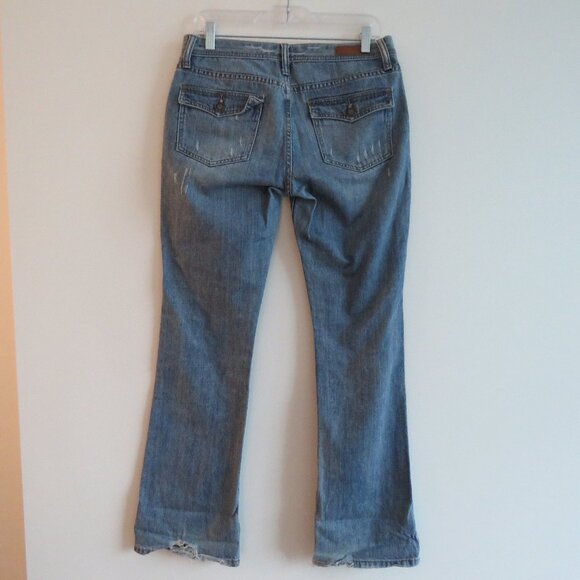 VINTAGE ABERCROMBIE & FITCH Y2K Low Rise Flap Pocket Distressed Jeans - Picture 9 of 16